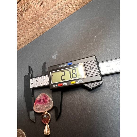 NEW Watermelon Tri color tourmaline sterling silver pendant 11.02 grams - Picture 7 of 14